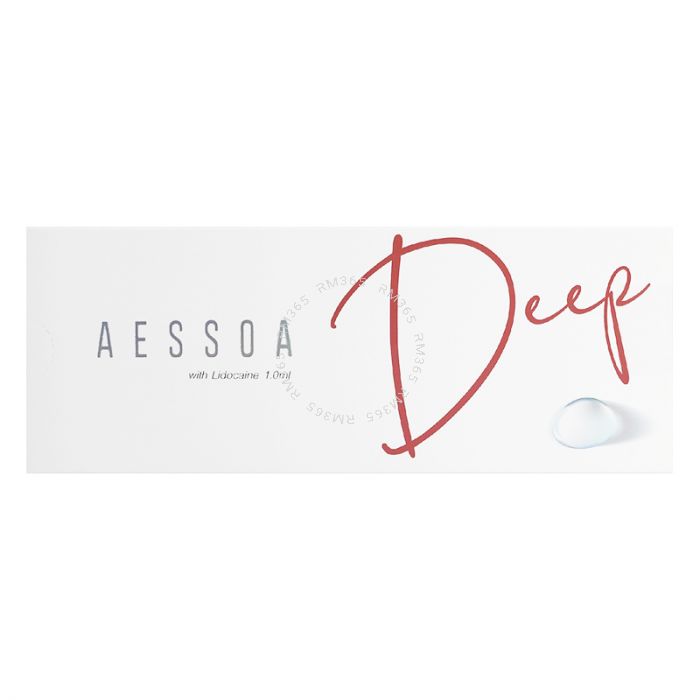 Aessoa Deep Lidocaine is a unique dermal filler used to correct moderate to deep wrinkles and to augment the lips. It is ideal for smoothing nasolabial folds, glabella lines, and marionette lines and should be injected into the mid dermis. Aessoa Deep Lidocaine is a unique dermal filler used to correct moderate to deep wrinkles and to augment the lips. It is ideal for smoothing nasolabial folds, glabella lines, and marionette lines and should be injected into the mid dermis.