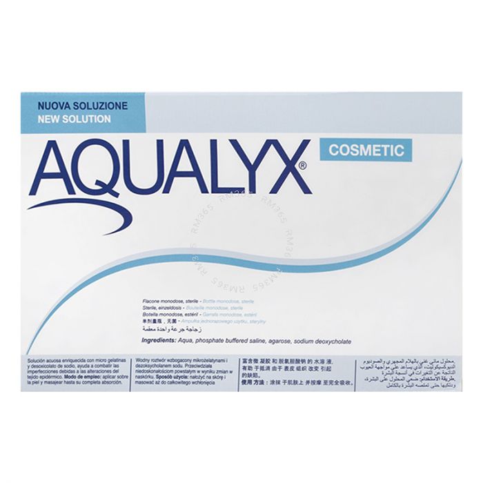 Aqualyx developed for the non-surgical reduction of localised fat under the skin is a gel-based aqueous solution, which dissolves fat and is biocompatible and biodegradable. Aqualyx works by causing the dissolution of fat cells. The body then expels the r Aqualyx developed for the non-surgical reduction of localised fat under the skin is a gel-based aqueous solution, which dissolves fat and is biocompatible and biodegradable. Aqualyx works by causing the dissolution of fat cells. The body then expels the r