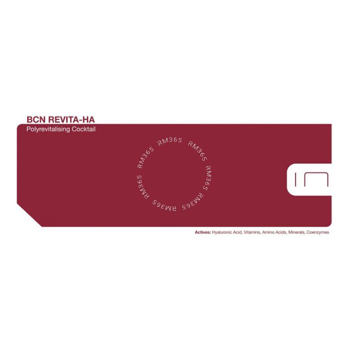 BCN Revita-HA Polyrevitalising Cocktail was developed to be a revitalising and intense moisturiser, suitable for tired or dull skin. It can also be used for the treatment of wrinkles and to increase the density of mature or flabby skin. BCN Revita-HA Polyrevitalising Cocktail was developed to be a revitalising and intense moisturiser, suitable for tired or dull skin. It can also be used for the treatment of wrinkles and to increase the density of mature or flabby skin.