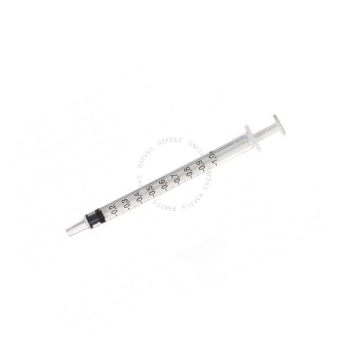 The Plastipak syringe has a clear central cone with bold scale markings for accurately reading measurements. The plunger has a smooth movement and and is secured at the end to prevent accidental withdrawal.
