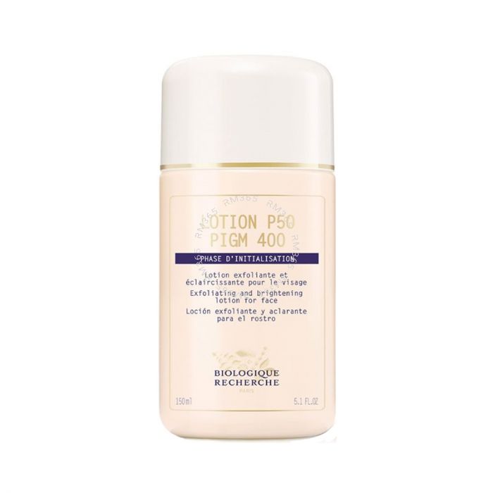 The Lotion P50 PIGM400 is the latest formulation and is enriched with both the exfoliating active ingredients of the Lotion P50 and the brightening agents and antioxidants of the PIGM400 range. Thanks to a combination of flavonoids and wasabi extracts, th The Lotion P50 PIGM400 is the latest formulation and is enriched with both the exfoliating active ingredients of the Lotion P50 and the brightening agents and antioxidants of the PIGM400 range. Thanks to a combination of flavonoids and wasabi extracts, th