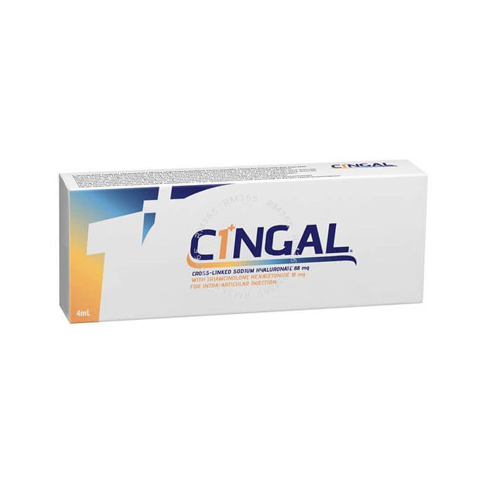 Cingal is the first and only CE mark approved combination product formulated to provide the benefit of a cross-linked hyaluronic acid (HA) and a fast acting steroid. 