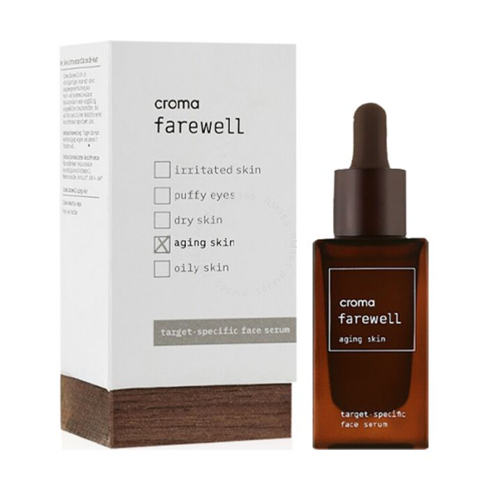 Farewell aging skin is enriched with Hyaluronic Acid and Madecassoside to keep the skin hydrated and to improve the suppleness and firmness of the skin. Marine ferment extract and a plant derived alternative to Retinol are known for anti-aging effects and