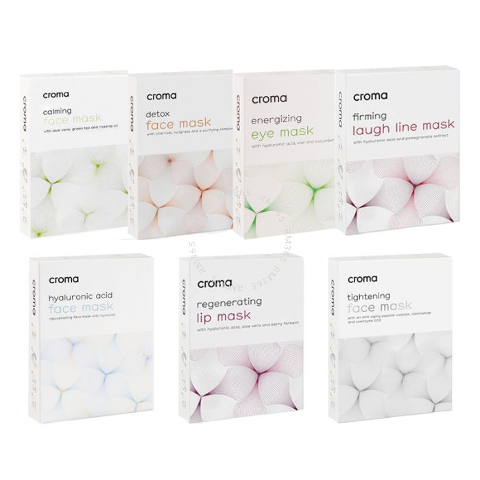 croma tightening face mask, featuring a biocellulose sheet material infused with powerful anti-ageing properties and hydrating ingredients. The incorporated anti-ageing complex contains biomimetic signal peptides, which can help to reduce the appearance o