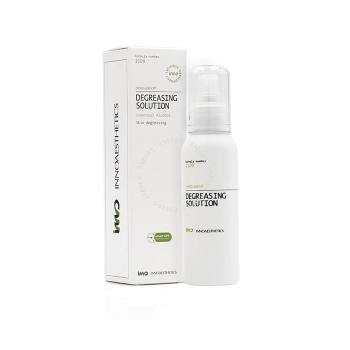 INNO-EXFO Degreasing solution is a pre-peel cleanser that has been specially designed to remove sebum and deeply cleanse and disinfect the skin before any INNO-EXFO treatment. INNO-EXFO Degreasing solution is a pre-peel cleanser that has been specially designed to remove sebum and deeply cleanse and disinfect the skin before any INNO-EXFO treatment.