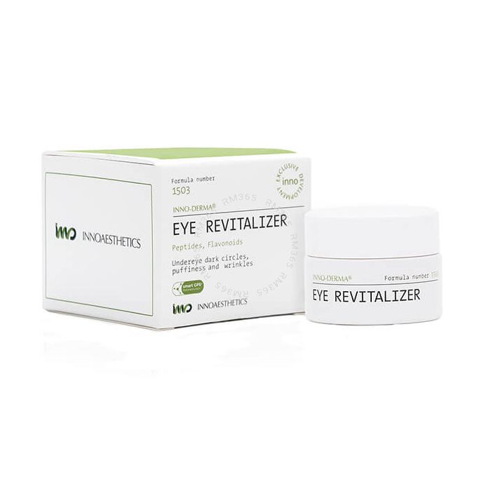 INNO-DERMA Eye Revitalizer is an eye contour treatment that rejuvenates and revitalizes the skin in the periorbital area to reduce eye puffiness, dark circles, and crow’s feet
