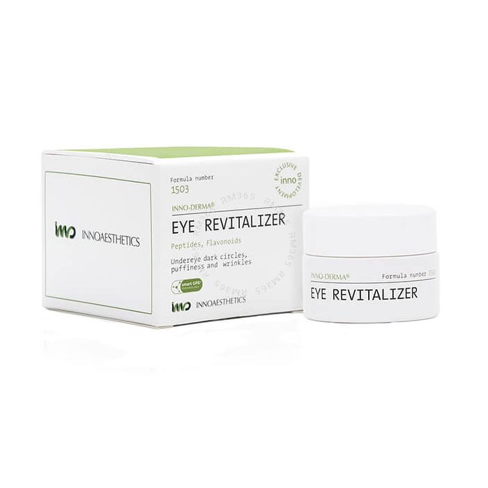 INNO-DERMA Eye Revitalizer is an eye contour treatment that rejuvenates and revitalizes the skin in the periorbital area to reduce eye puffiness, dark circles, and crow’s feet INNO-DERMA Eye Revitalizer is an eye contour treatment that rejuvenates and revitalizes the skin in the periorbital area to reduce eye puffiness, dark circles, and crow’s feet