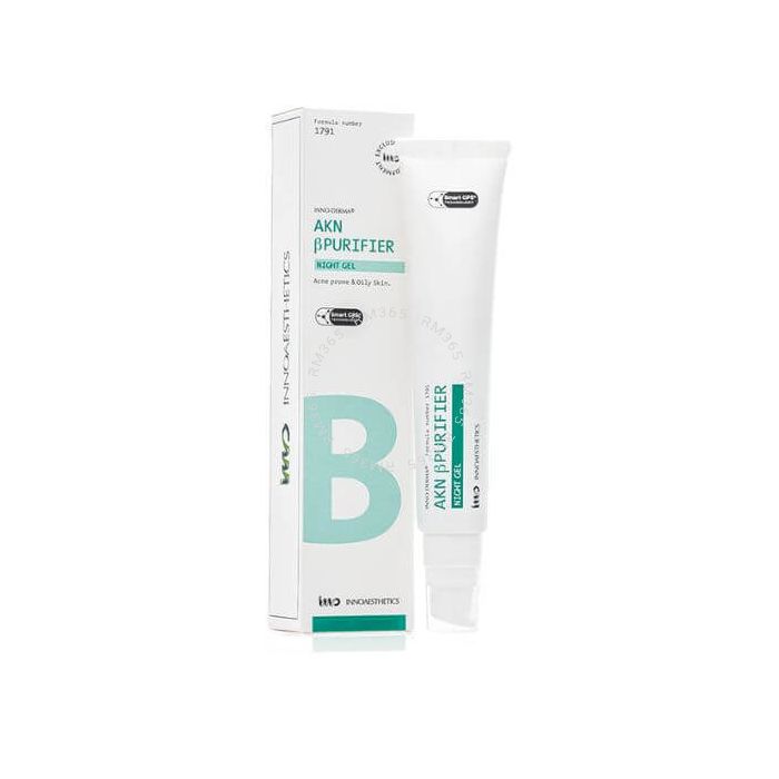 INNO-DERMA AKN Β Purifier Night Gel helps with the treatment of acne prone skin. The formula regulates the production of sebum, prevents breakouts, shrinks open pores and restores skin balance. INNO-DERMA AKN Β Purifier Night Gel helps with the treatment of acne prone skin. The formula regulates the production of sebum, prevents breakouts, shrinks open pores and restores skin balance.