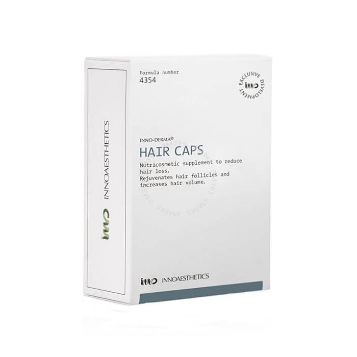 INNO-DERMA Hair Caps boosts hair growth and reduces hair loss. INNO-DERMA Hair Caps boosts hair growth and reduces hair loss.