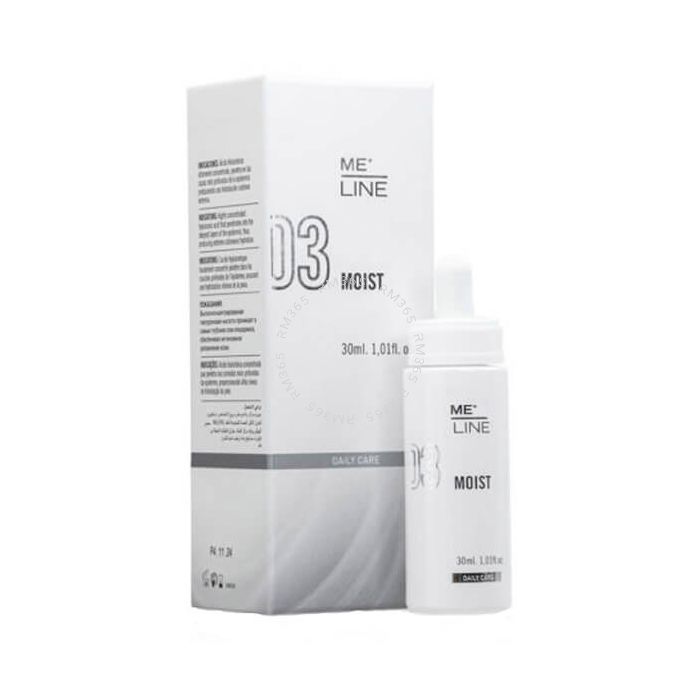 ME Line 03 Moist is a concentrated occlusion serum that regulates skin hydration levels and cell regeneration with complete and fragmented hyaluronic acid molecules to restore skin’s water balance. ME Line 03 Moist is a concentrated occlusion serum that regulates skin hydration levels and cell regeneration with complete and fragmented hyaluronic acid molecules to restore skin’s water balance.