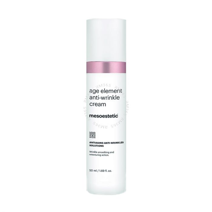 Mesoestetic Age Element Anti-Wrinkle Cream for a smoother skin free from imperfections. Its action helps protect and correct wrinkles and expression lines. Mesoestetic Age Element Anti-Wrinkle Cream for a smoother skin free from imperfections. Its action helps protect and correct wrinkles and expression lines.