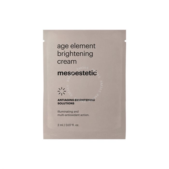Mesoestetic Age Element Brightening Cream for treating the first signs of aging, giving luminosity to the face. Its antioxidant action delays premature aging, revitalizing the skin and providing a more hydrated and uniform appearance.