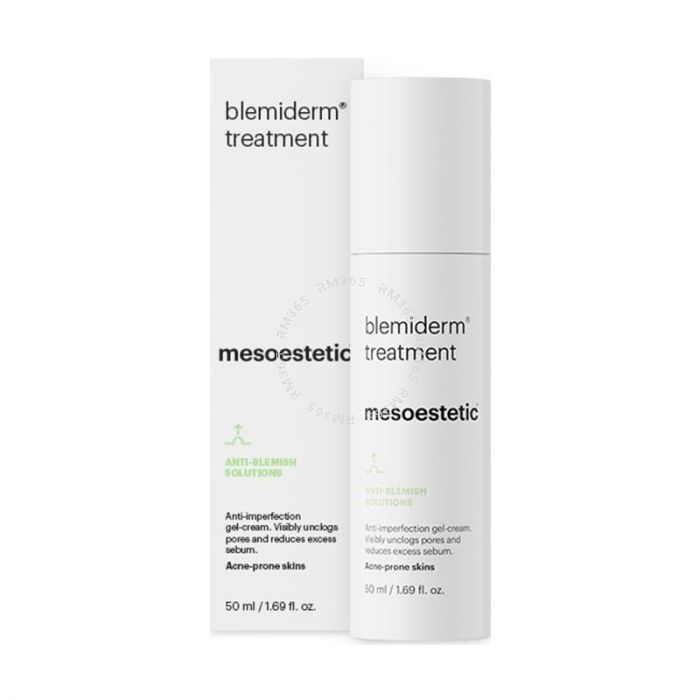 Mesoestetic Blemiderm Treatment (1 x 50ml) - Night cream-gel for oily skin with blemishes caused by acne. Unclogs the pore and reduces excess sebum.
