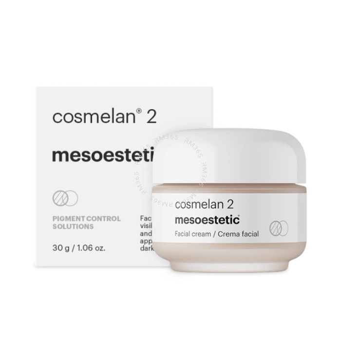 Mesoestetic Cosmelan 2 is an extremely effective lightening cream designed to reduce hyperpigmentation. This depigmentation treatment helps to restore radiance and clarity by softly removing uneven pigmentation.
Mesoestetic Cosmelan 2 is an extremely effective lightening cream designed to reduce hyperpigmentation. This depigmentation treatment helps to restore radiance and clarity by softly removing uneven pigmentation.