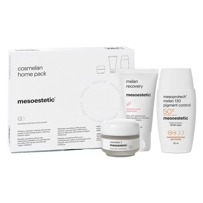 Home pack for the cosmelan® method. Contains the products to follow the home protocol of the cosmelan® professional method and complete the depigmenting action for removing and/or reducing spots of melanic origin. Home pack for the cosmelan® method. Contains the products to follow the home protocol of the cosmelan® professional method and complete the depigmenting action for removing and/or reducing spots of melanic origin.