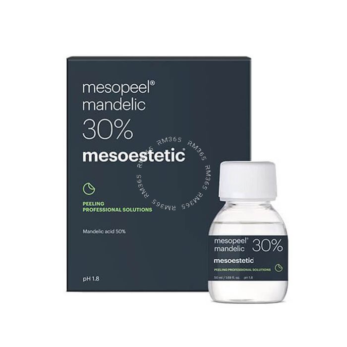 Mesoestetic Mesopeel Mandelic acid 30% peel gently and gradually penetrates the skin. It stimulates collagen and proteoglycan synthesis, encouraging skin rejuvenation and allowing gentler, more gradual exfoliation. Indicated for oily and seborrheic skin a Mesoestetic Mesopeel Mandelic acid 30% peel gently and gradually penetrates the skin. It stimulates collagen and proteoglycan synthesis, encouraging skin rejuvenation and allowing gentler, more gradual exfoliation. Indicated for oily and seborrheic skin a