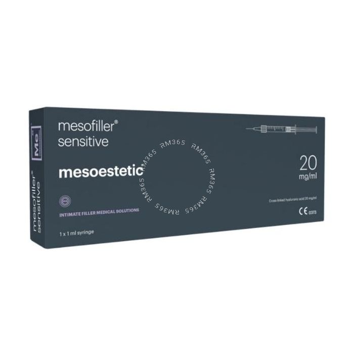 Mesoestetic Mesofiller Sensitive is a dermal implant of reticulated hyaluronic acid concentration 20 mg/ml, the specific rheological profile of which allows for a milder and more extensible performance