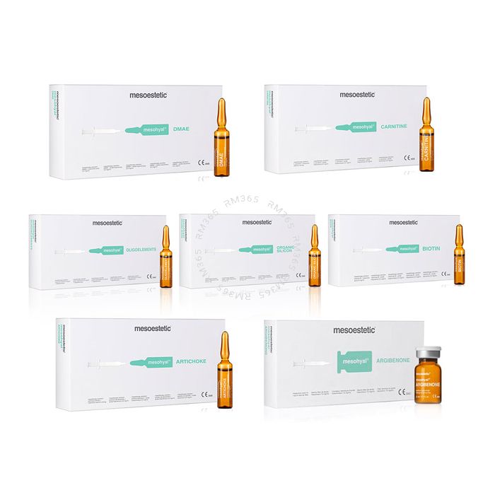 MESOESTETIC MESOHUAL BIOTIN 20 x 2 ml per pack Mesohyal Biotin is a revitalizing treatment based on blend of 0.5% vitamin B8, mineral salts and non-crosslinked hyaluronic acid. It is indicated as a treatment for reactivation of epidermal cell metabolism a