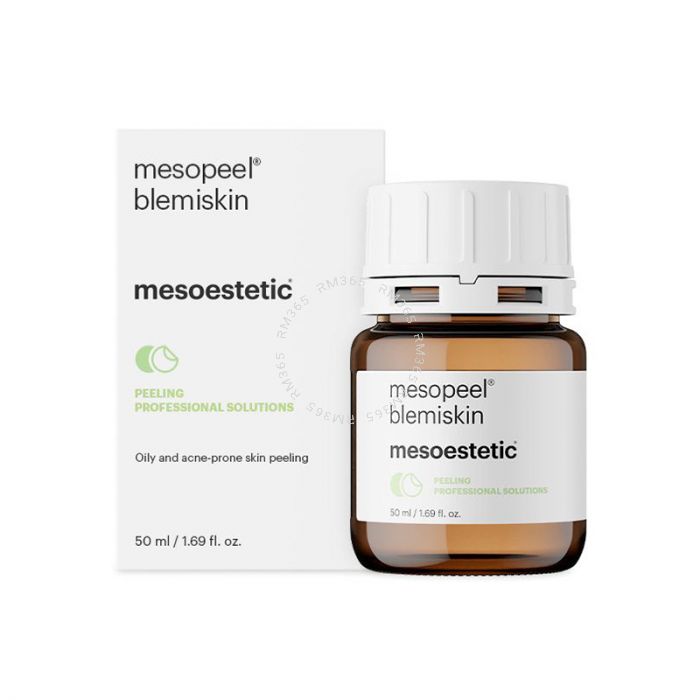 Mesoestetic Mesopeel Blemiskin - Peeling with a keratolytic, comedolytic, anti-inflammatory and antibacterial effect. Evens skin texture and tone, favours control of sebaceous secretion and reduces pore size. Mesoestetic Mesopeel Blemiskin - Peeling with a keratolytic, comedolytic, anti-inflammatory and antibacterial effect. Evens skin texture and tone, favours control of sebaceous secretion and reduces pore size.