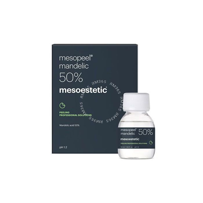 Mesoestetic Mesopeel Mandelic acid 50% peel gently and gradually penetrates the skin. It stimulates collagen and proteoglycan synthesis, encouraging skin rejuvenation and allowing gentler, more gradual exfoliation. Indicated for oily and seborrheic skin a
