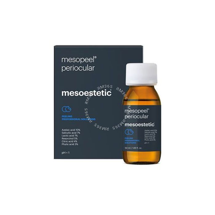 Mesoestetic Mesopeel Periocular (1 Bottle x 50ml Per Pack) pecific treatment for imperfections in the periorbital area: wrinkles in the eyelids (upper and lower) and outer sides (crow’s feet),
hyperpigmentations, flaccidity, loss of tissue density, under Mesoestetic Mesopeel Periocular (1 Bottle x 50ml Per Pack) pecific treatment for imperfections in the periorbital area: wrinkles in the eyelids (upper and lower) and outer sides (crow’s feet),
hyperpigmentations, flaccidity, loss of tissue density, under
