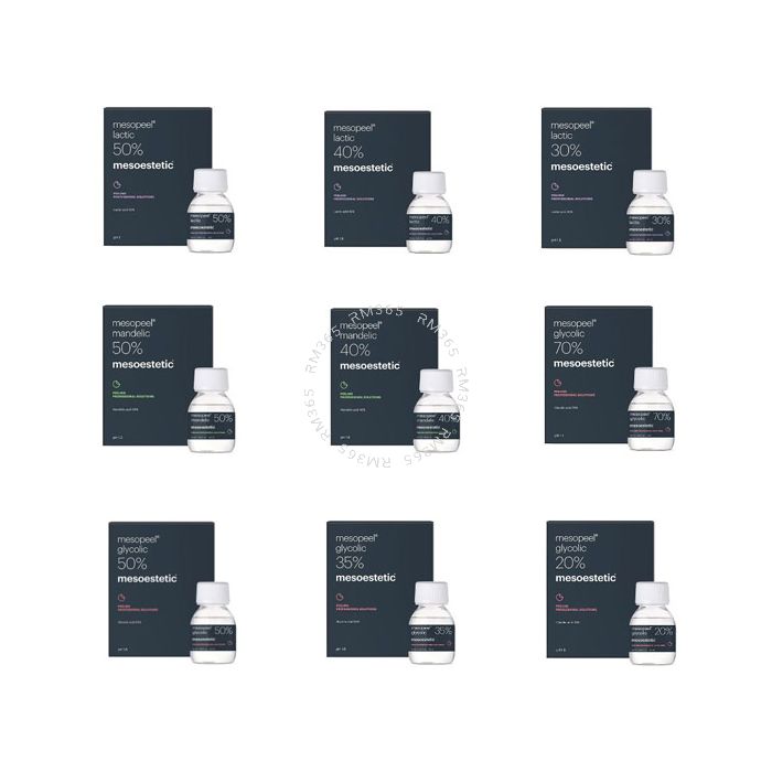 Mesoestetic Mesopeel Mandelic acid 30% peel gently and gradually penetrates the skin. It stimulates collagen and proteoglycan synthesis, encouraging skin rejuvenation and allowing gentler, more gradual exfoliation. Indicated for oily and seborrheic skin a