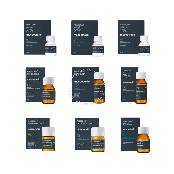 Mesoestetic Mesopeel Mandelic acid 30% peel gently and gradually penetrates the skin. It stimulates collagen and proteoglycan synthesis, encouraging skin rejuvenation and allowing gentler, more gradual exfoliation. Indicated for oily and seborrheic skin a