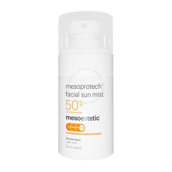 SPF 50+ anti-ageing facial sun mist in a spray format with a fresh, ultra-light texture. It can be evenly sprayed onto skin with no need to rub it in. Perfect for keeping at hand and reapplying during the day. Suitable for using before and after applying 