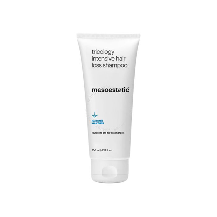 Mesoestetic Tricology Intensive Hair loss shampoo with revitalising effect to target male and female androgenetic alopecia, slowing down its progression. Its complex formula promotes blood circulation to boost nutrient delivery, stimulate hair follicles. Mesoestetic Tricology Intensive Hair loss shampoo with revitalising effect to target male and female androgenetic alopecia, slowing down its progression. Its complex formula promotes blood circulation to boost nutrient delivery, stimulate hair follicles.