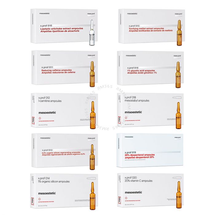 Mesoestetic Meso.prof x.prof 018 Mesostabyl - Polyunsaturated phosphatidylcholine is a choline-based phospholipid made of linoleic acid, oleic acid and linolenic acid. Stimulates lipid breakdown, mobilisation and clearance. It activates lipases, reduces t
