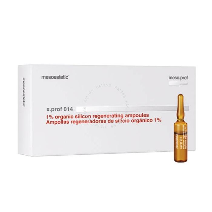 Mesoestetic meso.prof x.prof 014 organic silicon 1% - Regulates cell metabolism. collagen, proteoglycans and structural glycproteins. It acts as regulator and normaliser of cell metabolism and cell division.