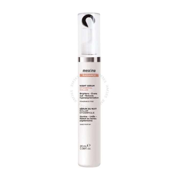 Combined with the dermaroller for maximum efficiency, the meso’me Radiance serum is recommended for hyperpigmentation. It helps achieve a more even skin tone and a radiant complexion. Tranexamic acid in the formula reduces hyperpigmentation, making it a k Combined with the dermaroller for maximum efficiency, the meso’me Radiance serum is recommended for hyperpigmentation. It helps achieve a more even skin tone and a radiant complexion. Tranexamic acid in the formula reduces hyperpigmentation, making it a k
