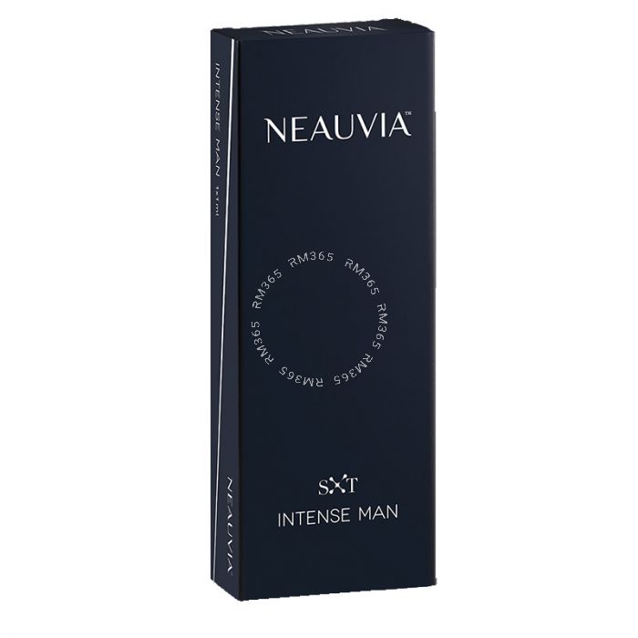 Neauvia Organic Intense Man is a new product line from Neauvia dedicated to men. The filler is based on PEG-cross-linked technology and is considered the 2nd generation of dermal fillers with a high concentration of pure hyaluronic acids. (28 mg/ml) The f Neauvia Organic Intense Man is a new product line from Neauvia dedicated to men. The filler is based on PEG-cross-linked technology and is considered the 2nd generation of dermal fillers with a high concentration of pure hyaluronic acids. (28 mg/ml) The f
