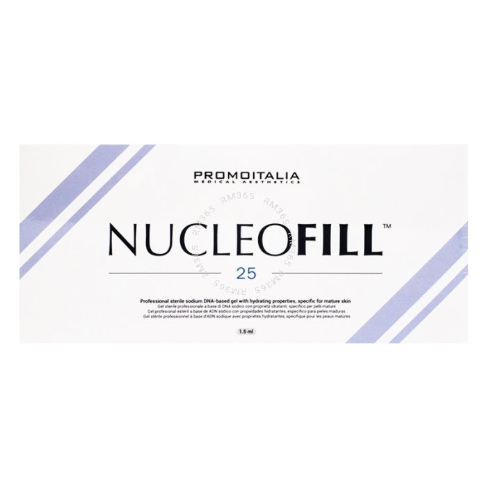 Nucleofill 25 is a new line of sterile sodium DNA-based gel with hydrating properties, specific for mature skin. Nucleofill 25 is designed to improve skin elasticity and tightness as well as aid in the prevention of wrinkles. Nucleofill 25 is a new line of sterile sodium DNA-based gel with hydrating properties, specific for mature skin. Nucleofill 25 is designed to improve skin elasticity and tightness as well as aid in the prevention of wrinkles.