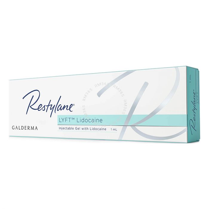 Restylane® Lyft Lidocaine is a hyaluronic acid-based filler suitable for injection into the deep dermis to superficial subcutis. Use the product to correct moderate to severe facial folds and wrinkles such as nose-to-mouth lines, frown lines, chin and che