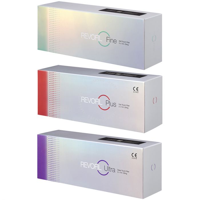 Revofil Ultra is a deep acting dermal filler designed to remove deep facial wrinkles in the thick skin tissue and redefine the facial contour with a non-surgical volume facelift technology. Revofil Ultra has a special formula consisting of cross-linked hy