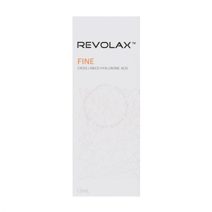 Revolax Fine is a viscoelastic gel of cross-linked hyaluronic acid of non-animal origin with HA concentration 24mg/ml, containing 0.3% lidocaine hydrochloride for its anaesthetic properties. Revolax Fine Lidocaine is light-weighted der Revolax Fine is a viscoelastic gel of cross-linked hyaluronic acid of non-animal origin with HA concentration 24mg/ml, containing 0.3% lidocaine hydrochloride for its anaesthetic properties. Revolax Fine Lidocaine is light-weighted der