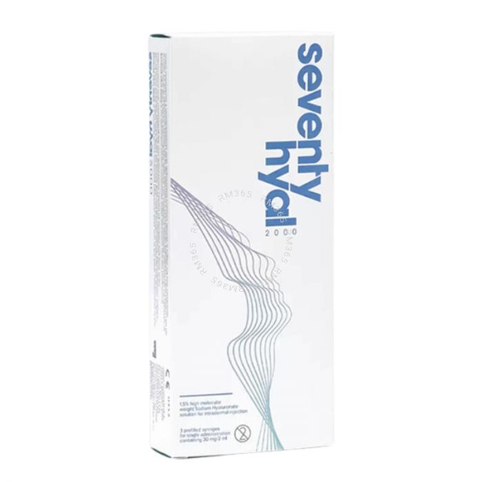 Seventy Hyal 2000 represents the next generation of skin boosters, designed for deep hydration and rejuvenation. Featuring high molecular weight hyaluronic acid, it enhances elasticity, radiance, and smoothness while stimulating collagen and elastin produ Seventy Hyal 2000 represents the next generation of skin boosters, designed for deep hydration and rejuvenation. Featuring high molecular weight hyaluronic acid, it enhances elasticity, radiance, and smoothness while stimulating collagen and elastin produ