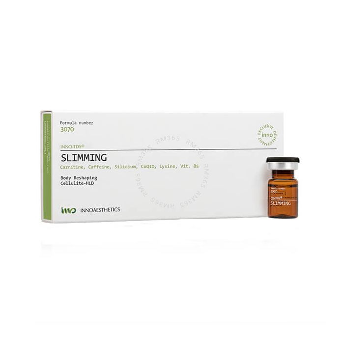 INNO-TDS Slimming is a Lipolytic agent that reduces the appearance of cellulite. Reduces cellulite and smooths the skin. Improves visibly and quickly the appearance of orange peel skin.