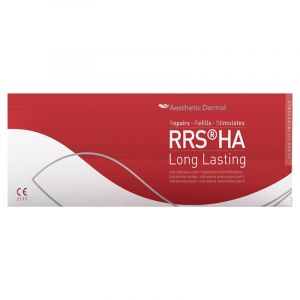 RRS HA Long Lasting is a new type of mesohybrid filler designed specifically for biorevitalization and wrinkle correction, improving skin tension and elasticity. It contains highly concentrated, cross-linked hyaluronic acid (non-animal origin) with the ad