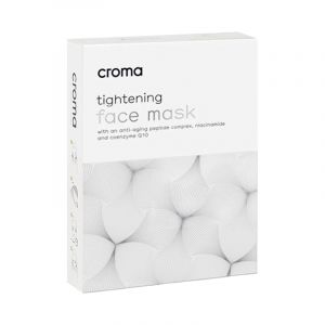 croma tightening face mask, featuring a biocellulose sheet material infused with powerful anti-ageing properties and hydrating ingredients. The incorporated anti-ageing complex contains biomimetic signal peptides, which can help to reduce the appearance o