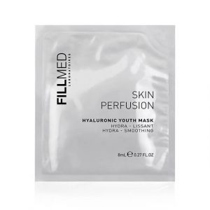 Fillmed Skin Perfusion Hyaluronic Youth Mask takes care of fine lines and skin texture. Aesthetic medicine is recognised for its moisturising and filling capabilities, effectively smoothing the wrinkles from dehydration. 
