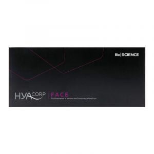 HYAcorp Face is an absorbable skin implant produced from a hyaluronic acid of non-animal origin. HYAcorp Face is indicated for the restoration of facial volume and contour by replacing lost hyaluronic acid in the skin. Use HYAcorp Face for volume replacem
