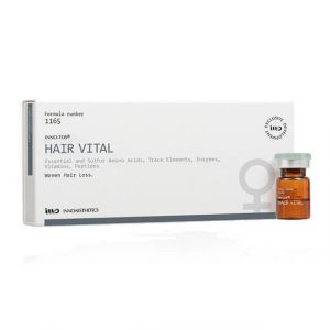 INNO-TDS Hair Vital is a specific treatment for alopecia in women. It is a powerful intradermal treatment based on Sulphur Amino Acids and coenzymes to specifically treat alopecia in women by nourishing the hair follicle, preventing its fall and increasin