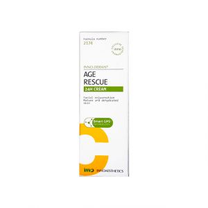 INNO-DERMA Age Rescue 24H cream is a powerful cream with Hyaluronic Acid for skin rejuvenation. It promotes the synthesis of skin proteins like collagen and elastin, thus reducing fine lines and wrinkles. Ideal for mature and dehydrated skin.