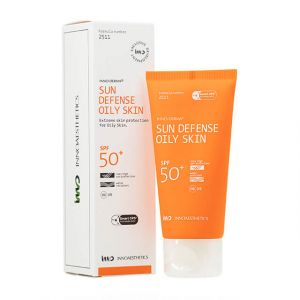 INNO-DERMA Sunblock UVP 50+ Oily Skin is a broad-spectrum oil-free sunscreen for oily skin that not only protects from UVA and UVB damage but also helps to regulate sebum production to help control oily and acne-prone skin.