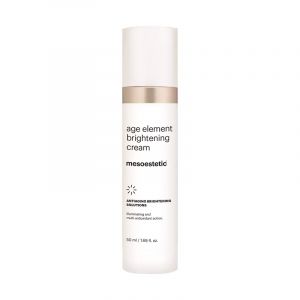 Mesoestetic Age Element Brightening Cream for treating the first signs of aging, giving luminosity to the face. Its antioxidant action delays premature aging, revitalizing the skin and providing a more hydrated and uniform appearance.