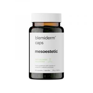 Mesoestetic Blemiderm Caps (1 x 60 Caps) - Dietary supplement for acne-prone skin that helps prevent the recurrence of blemishes.