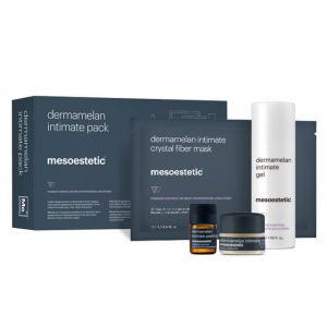 Mesoestetic Dermamelan Intimate Pack contains a unique combination of active ingredients with a depigmenting efficacy(1-6) combined with an action on the inflammatory component characterising many hyperpigmentations and a visible improvement in skin quali