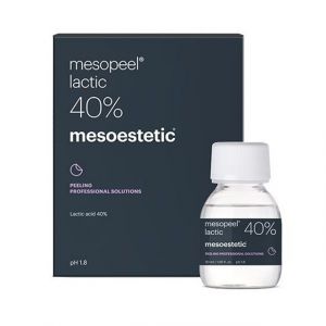 Mesoestetic® Mesopeel Lactic 40% (1 Bottle x 50ml Per Pack) Lactic acid peel that stimulates the production of new collagen and glycosaminoglycans constituents of the dermal matrix. It exerts a natural moisturizing effect on the skin by attracting water m